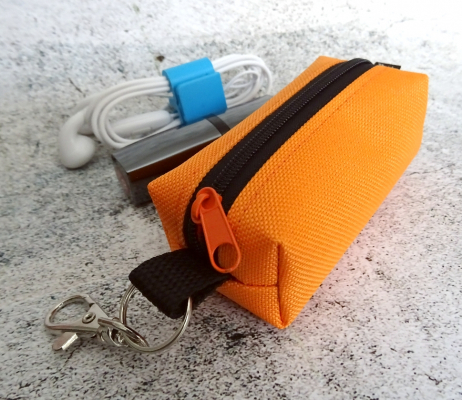 Schlüsselanhänger Minitasche ORANGE, boxybag, handmade BuntMixxDESIGN